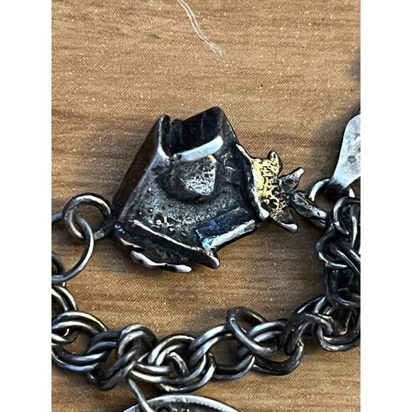 Vintage Sterling Bracelet with 12 Charms 925 Travel Souvenir 26.47 gr - Picture 6 of 11